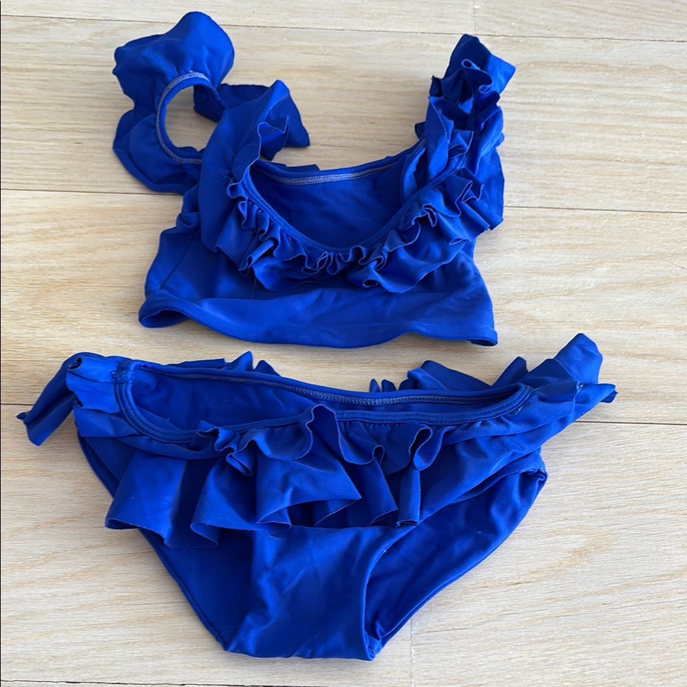 MIKOH Blue Ruffled Bikini Set Kid’s Size Medium